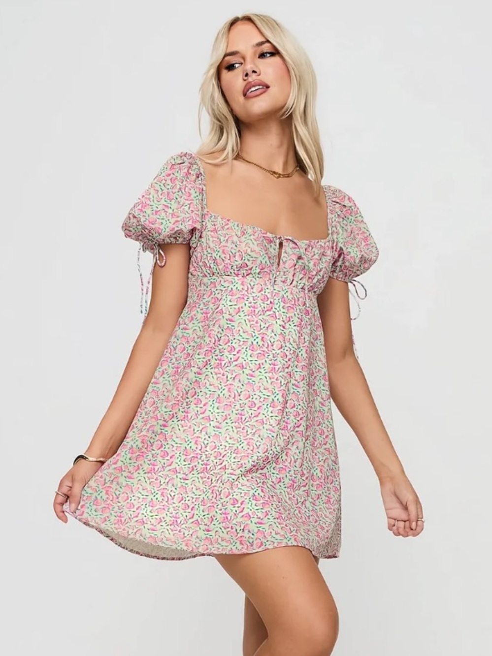 Princess Polly Larsson Mini Dress Pink Floral NWT